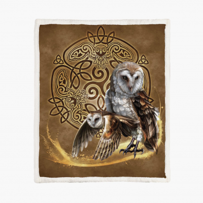 Celtic Owl Fleece Deken