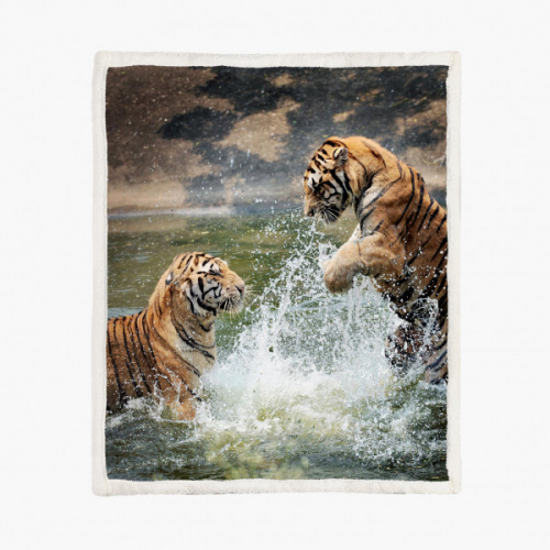 Tigers in Water Fleecedeken Large