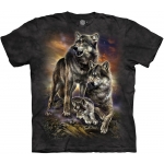 Wolf Family Sunrise Kindershirt