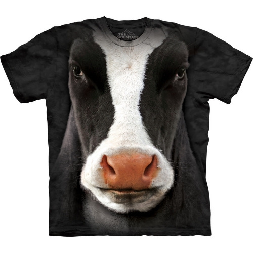 Black Cow Face Dieren Shirt
