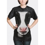 Black Cow Face Dieren Shirt